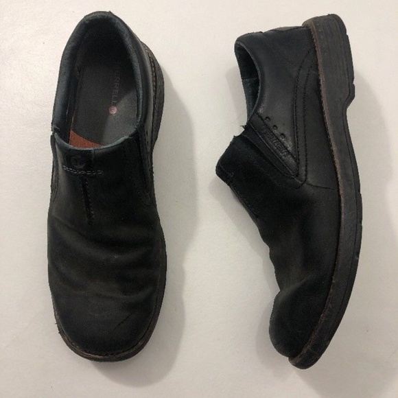 merrell black leather shoes